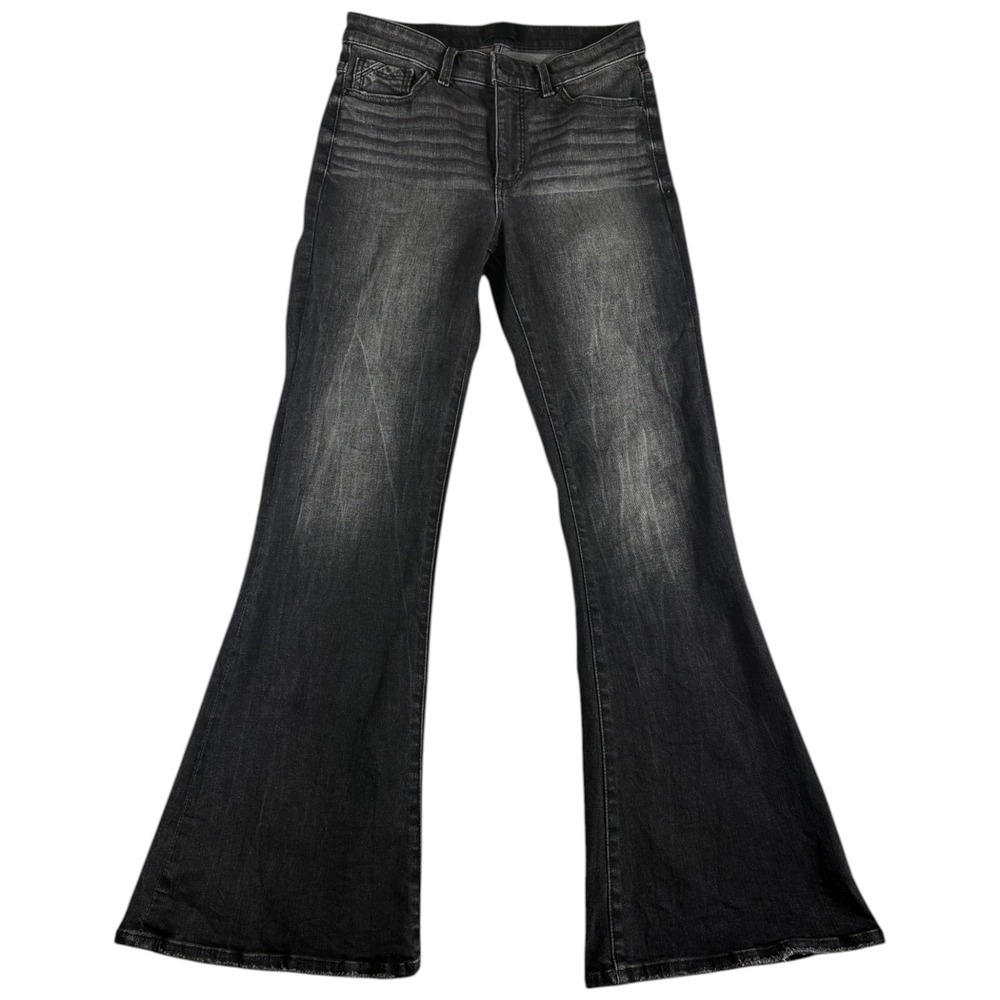 Buckle Black Fit No. 75 Flare Jeans Womens 26x30 Black Cotton Stretch High Rise‎